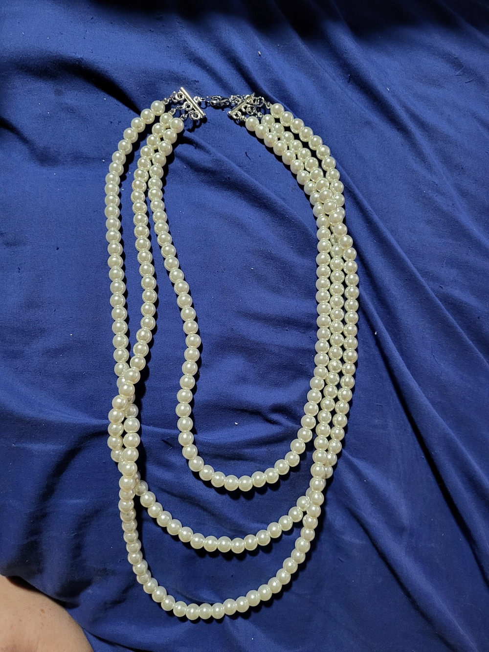 Classic Ivory Pearl Three-Strand Necklace